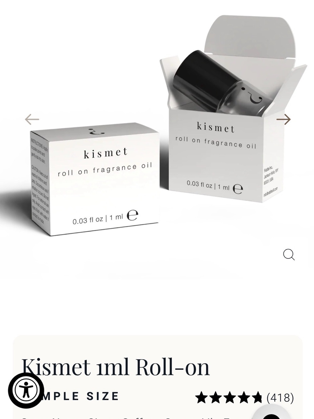 Riddle Oil- Kismet Roll-On Fragrance Oil - Sample Size